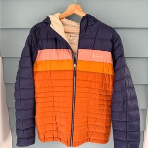 Cotopaxi Orange and Blue Puffer Jacket Lightweight Insulated